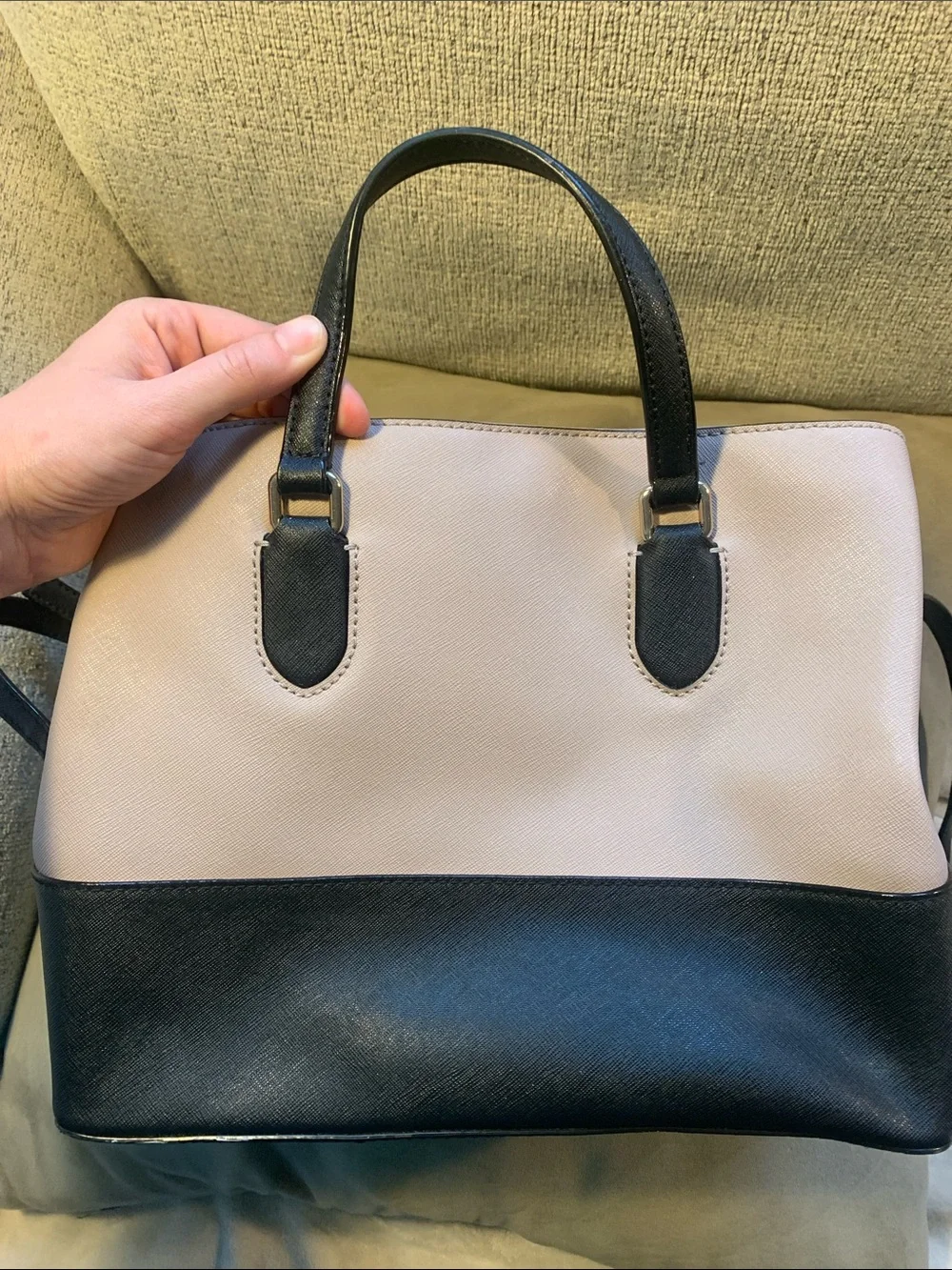 kate spade two-tone bag - black & taupe